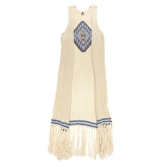 Stetson Beige and Navy Geometric Knit Vest - Picture 1 of 7